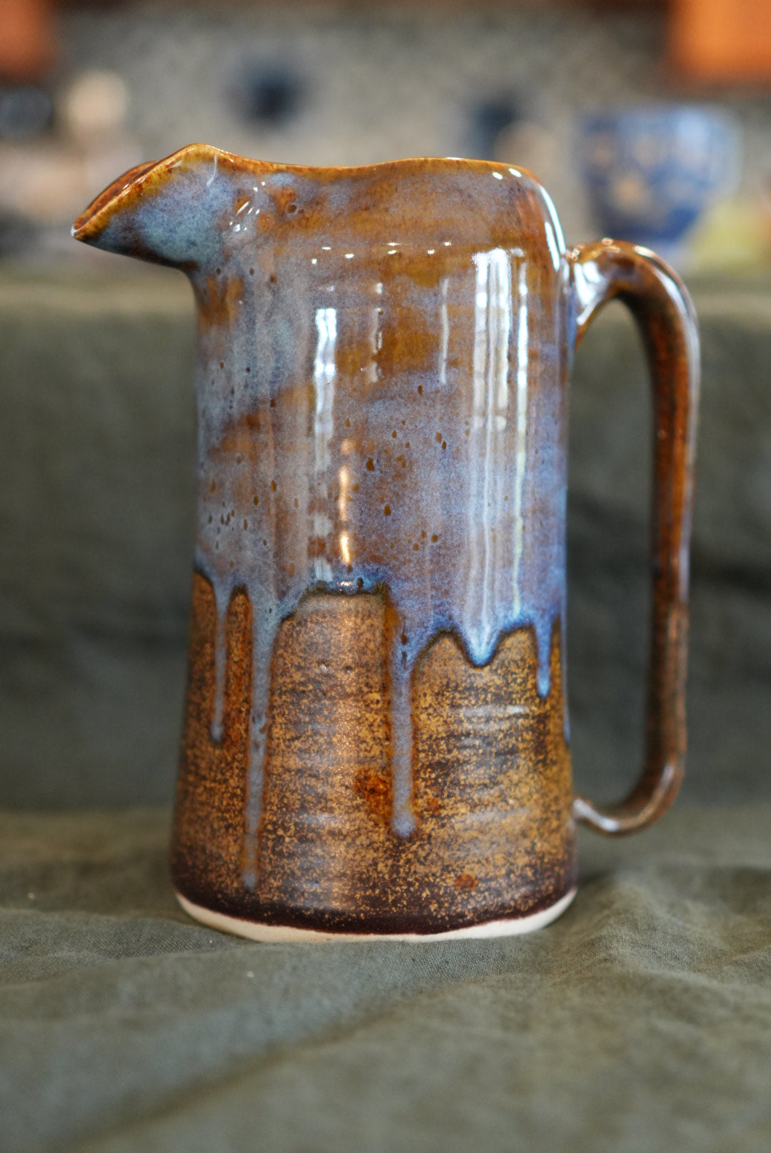 Brown and Blue Pitcher
