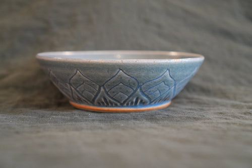 Blue Mandala-Inspired Carved Small Bowl