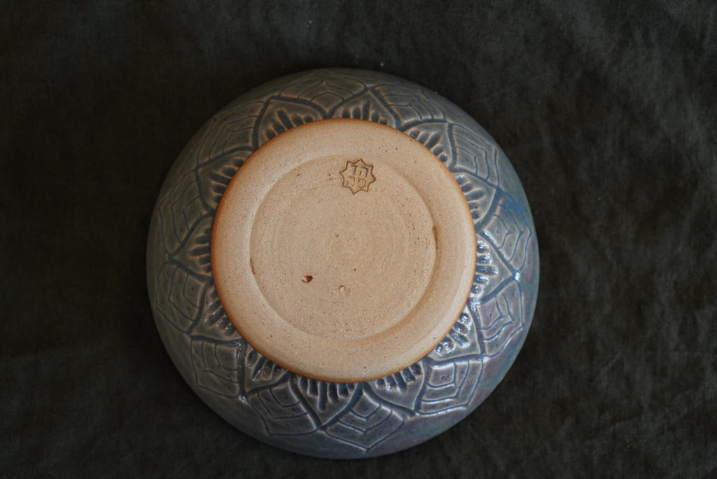 Blue Mandala-Inspired Carved Small Bowl