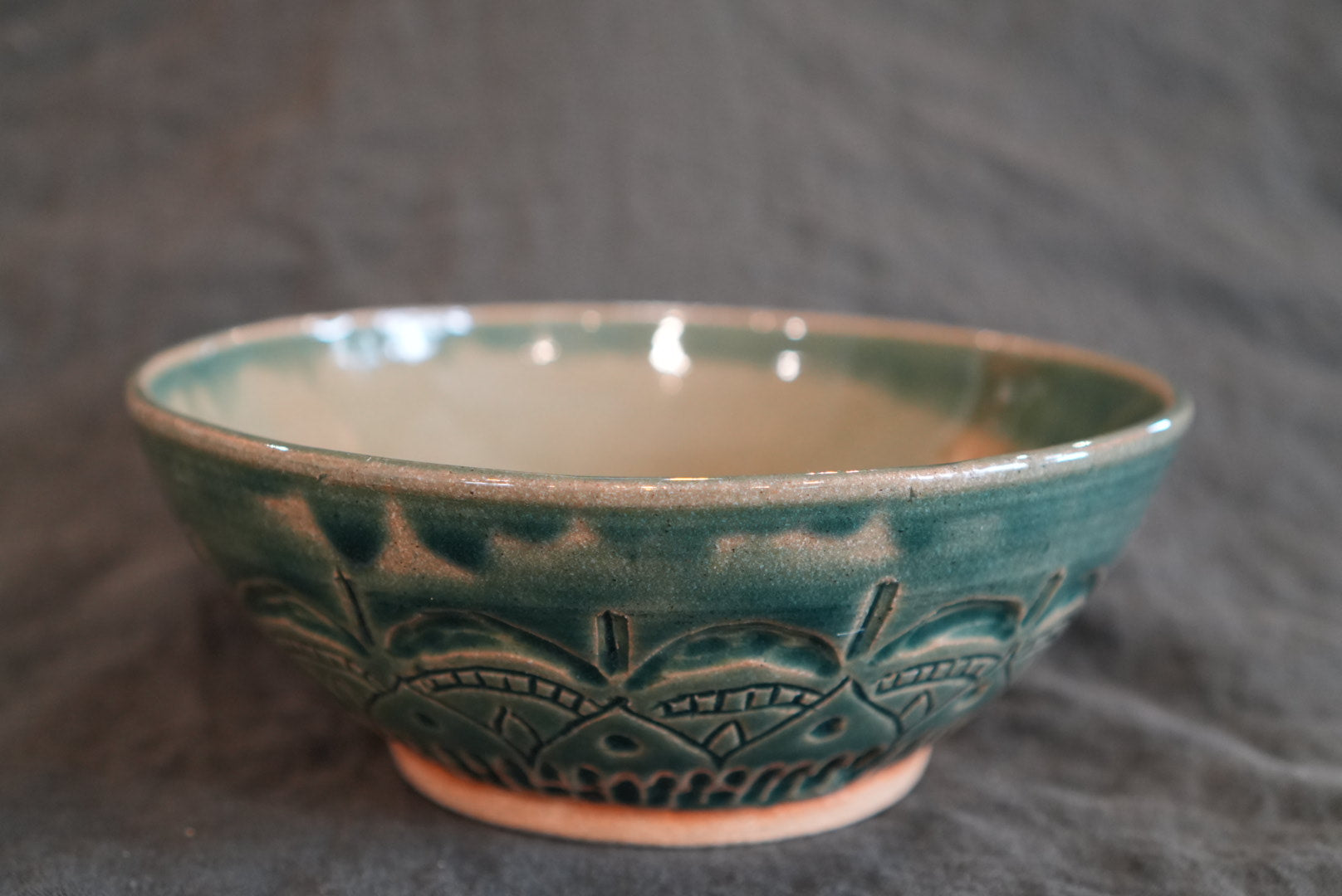 Blue Mandala-Inspired Carved Large Bowl